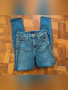 Mother Jeans Blue Pink High Waisted Looker Women's Size 24 Skinny
